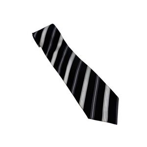 Gianfranco Valentino | Navy Grey Striped Silk‎ Tie